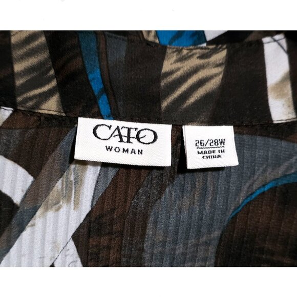 Cato Women's Sz 26-28W Crinkle fabric blouse top - Picture 3 of 3